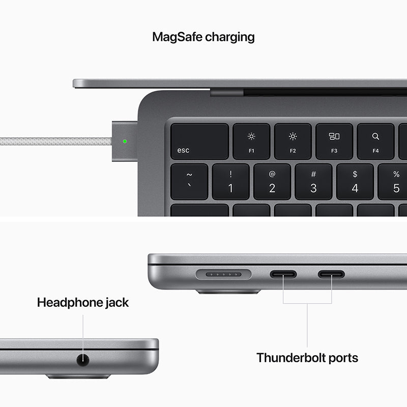 MacBook Air 13-inch Space Grey M2 with 8-core CPU and 10-core GPU, 8GB RAM, 512GB [MLXX3ZP/A]