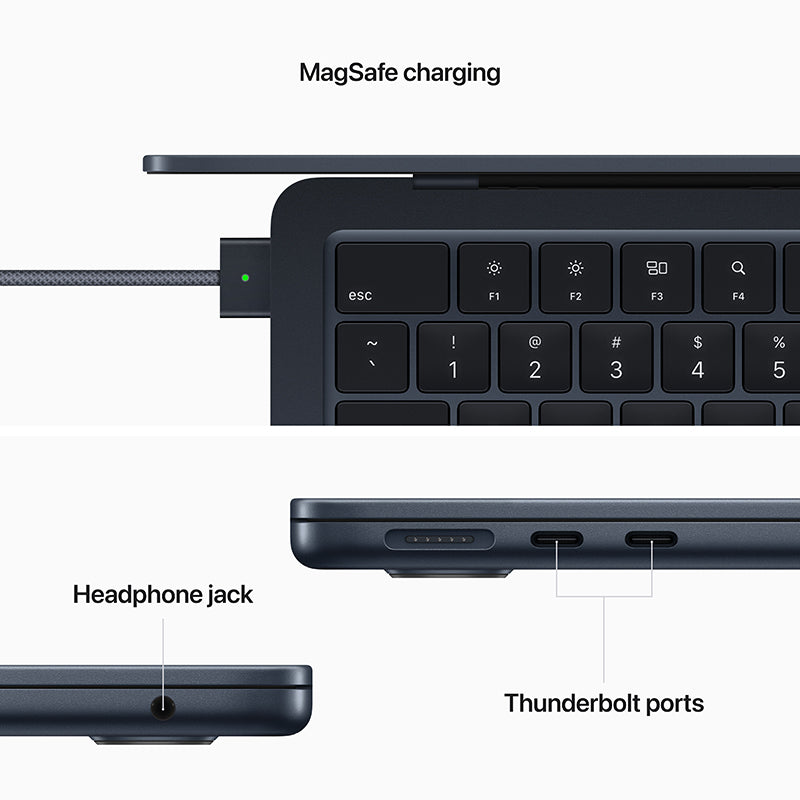 MacBook Air 13-inch Midnight M2 with 8-core CPU and 10-core GPU, 8GB RAM, 512GB [MLY43ZP/A]