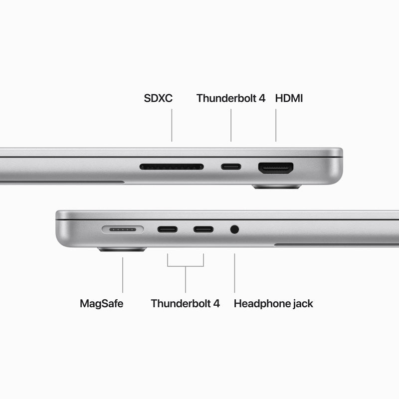 MacBook Pro 14-inch Apple M3 Pro chip with 12‑core CPU and 18‑core GPU, 18GB RAM, 1TB SSD - Silver [MRX73ZP/A]