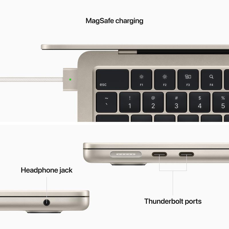 MacBook Air 13-inch Apple M2 chip 8CGPU, 16GB, 256GB - Starlight [MC7W4ZP/A]