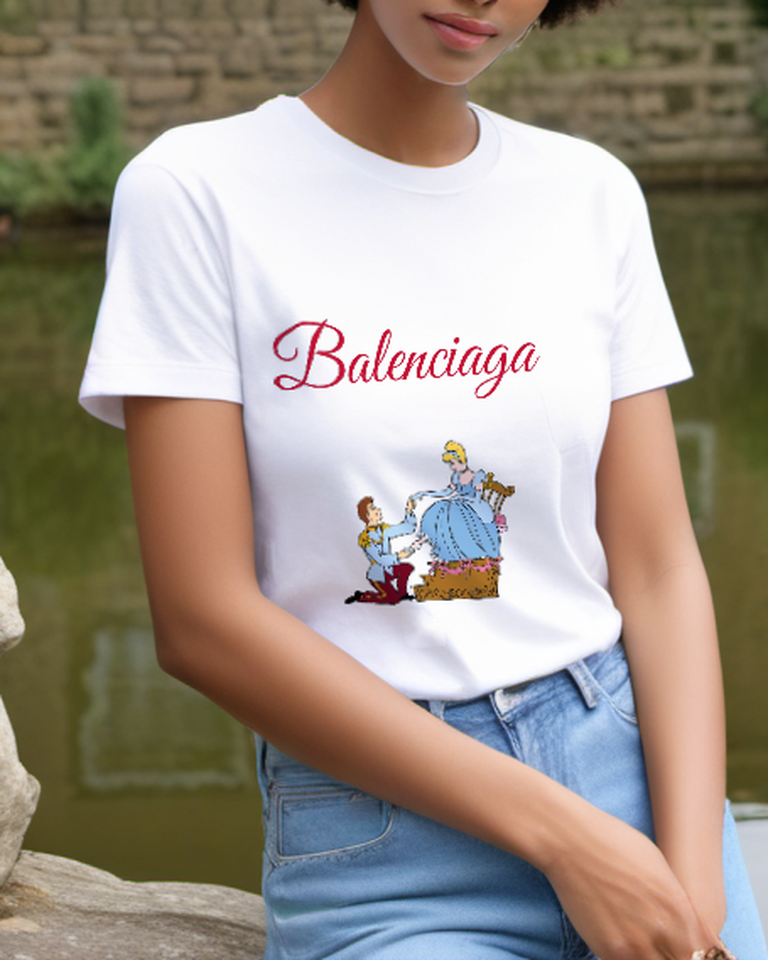 White Royal Slipper Fitting Graphic T-Shirt - styled view 4
