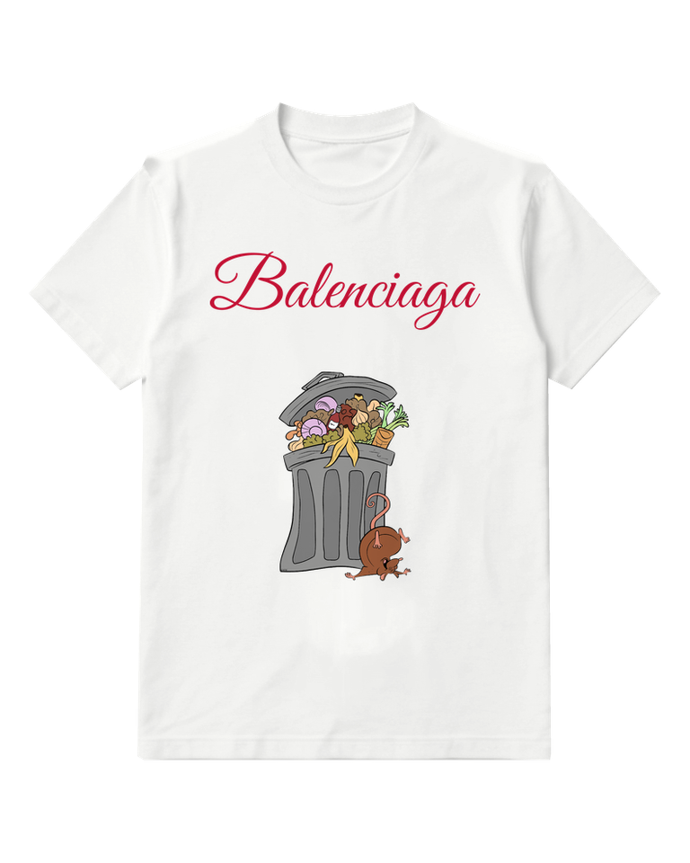 White Trash Can Cartoon Hideout Graphic T-Shirt - front product view