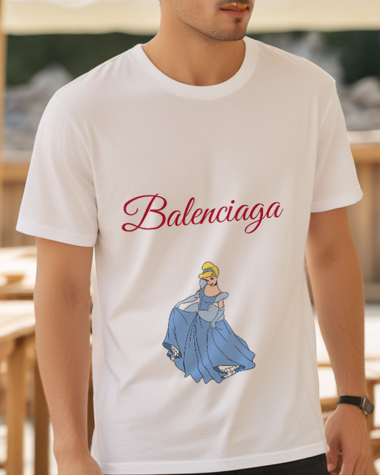 White Blue Gown Turning Step Graphic T-Shirt - styled view 2