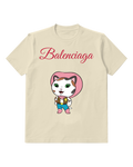 Ivory Pink Hood Kitten Graphic T-Shirt - front product view