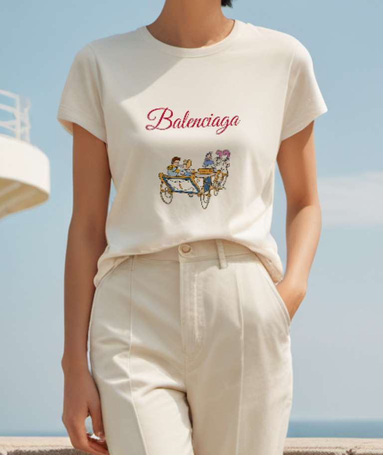 Ivory Golden Royal Carriage Graphic T-Shirt - styled view 2