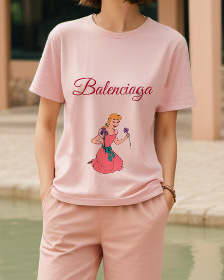 Blush Pink Pink Dress Sewing Girl Graphic T-Shirt - styled view 5