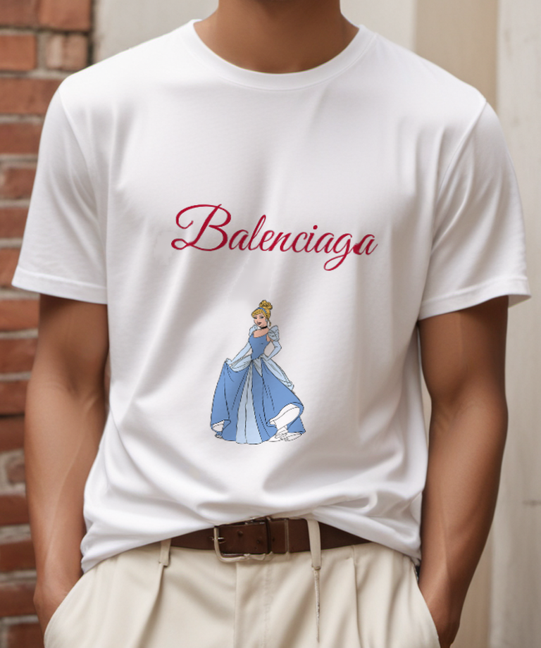 White Blue Ballroom Skirt Lift Graphic T-Shirt - styled view 3