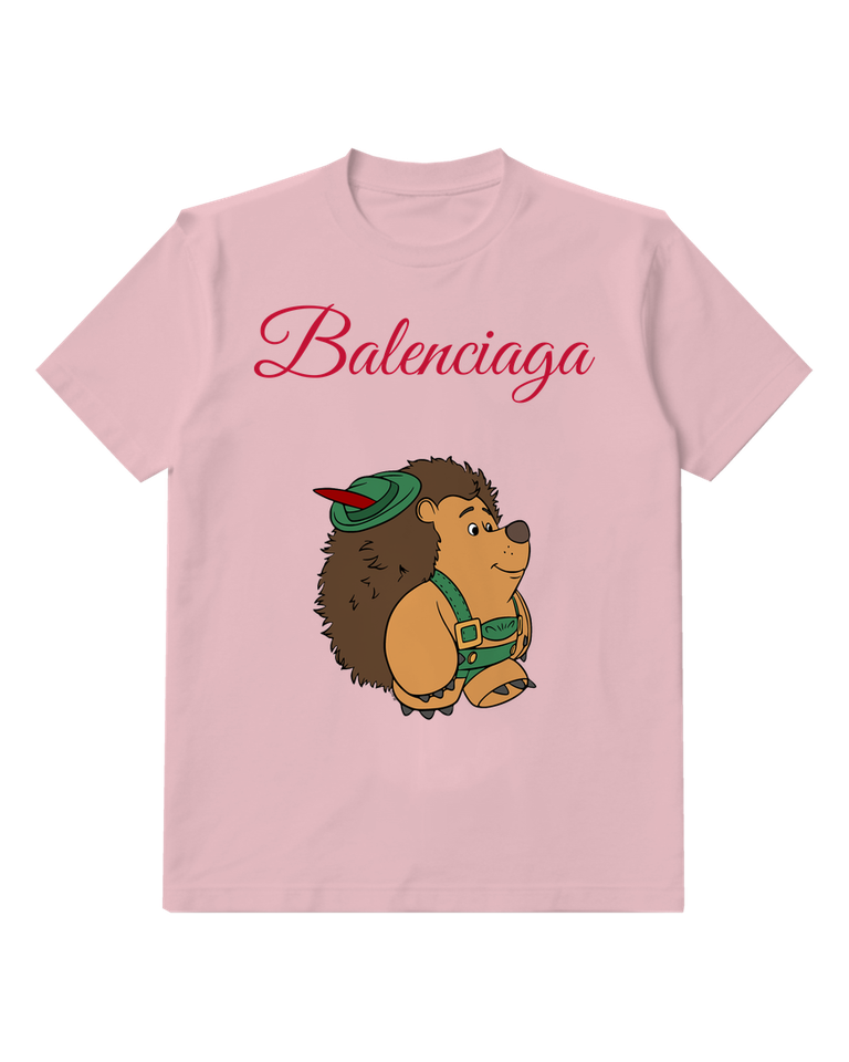 Blush Pink Green Outfit Hedgehog Graphic T-Shirt - front product view