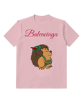 Blush Pink Green Outfit Hedgehog Graphic T-Shirt - front product view