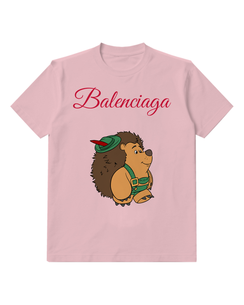 Blush Pink Green Outfit Hedgehog Graphic T-Shirt - front product view