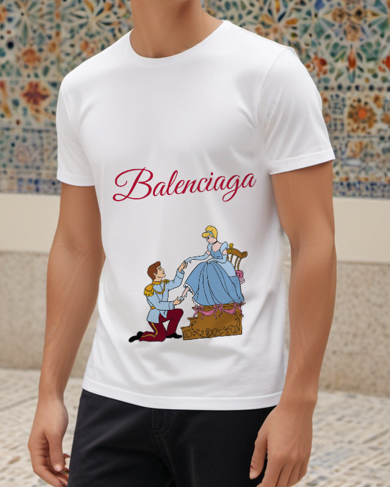 White Royal Slipper Fitting Graphic T-Shirt - styled view 5