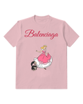 Blush Pink Pink Princess and Black Cat Graphic T-Shirt - front product view