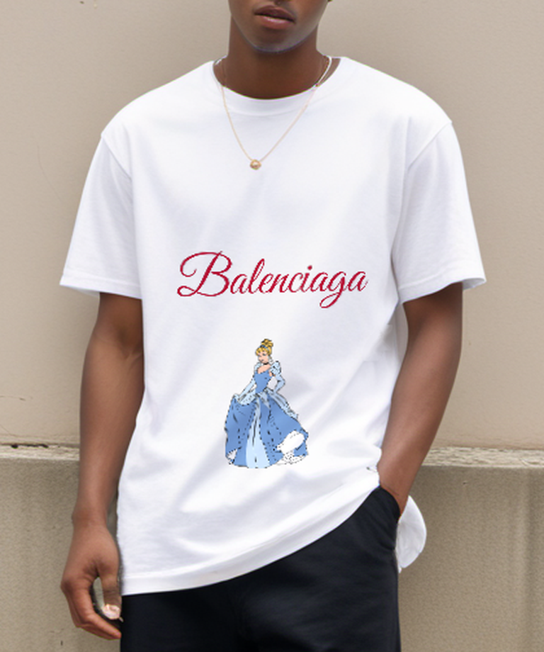 White Blue Ballroom Skirt Lift Graphic T-Shirt - styled view 1