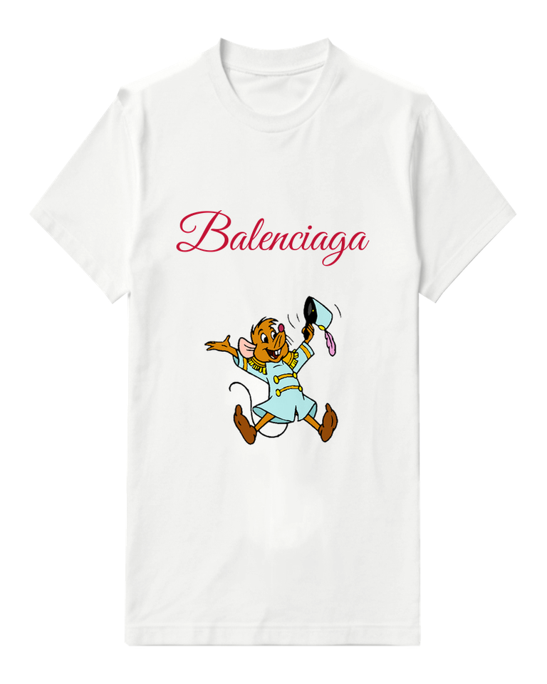 White Running Mouse Messenger Graphic T-Shirt - front product view