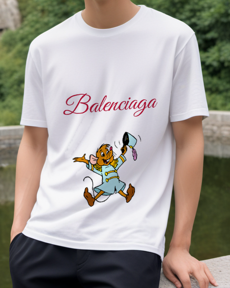 White Running Mouse Messenger Graphic T-Shirt - styled view 3