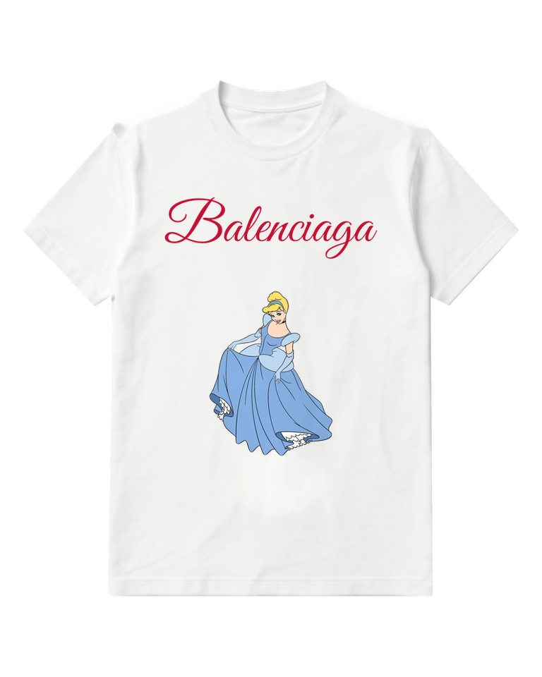 White Blue Gown Turning Step Graphic T-Shirt - front product view
