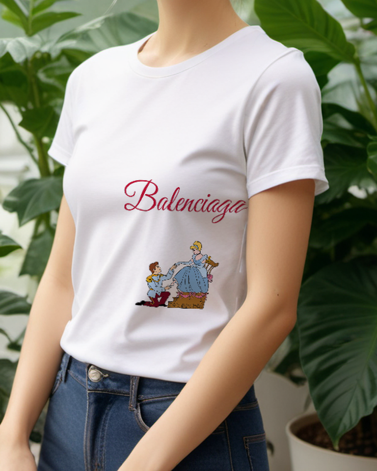 White Royal Slipper Fitting Graphic T-Shirt - styled view 2