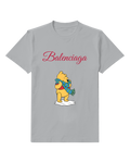 Light Gray Scarf Wearing Skating Bear Graphic T-Shirt - front product view