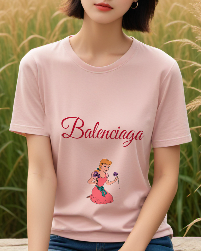 Blush Pink Pink Dress Sewing Girl Graphic T-Shirt - styled view 1