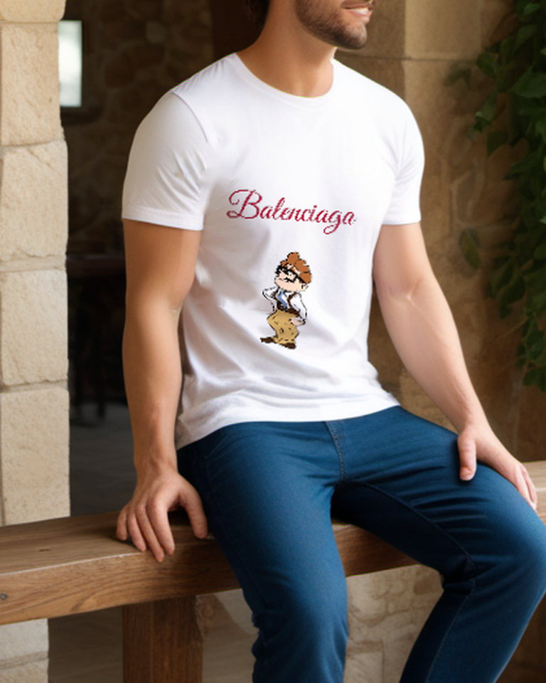 White Bespectacled Storybook Gentleman Graphic T-Shirt - styled view 3