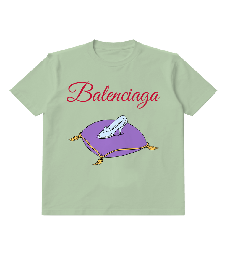 Sage Green Glass Slipper Cushion Graphic T-Shirt - front product view