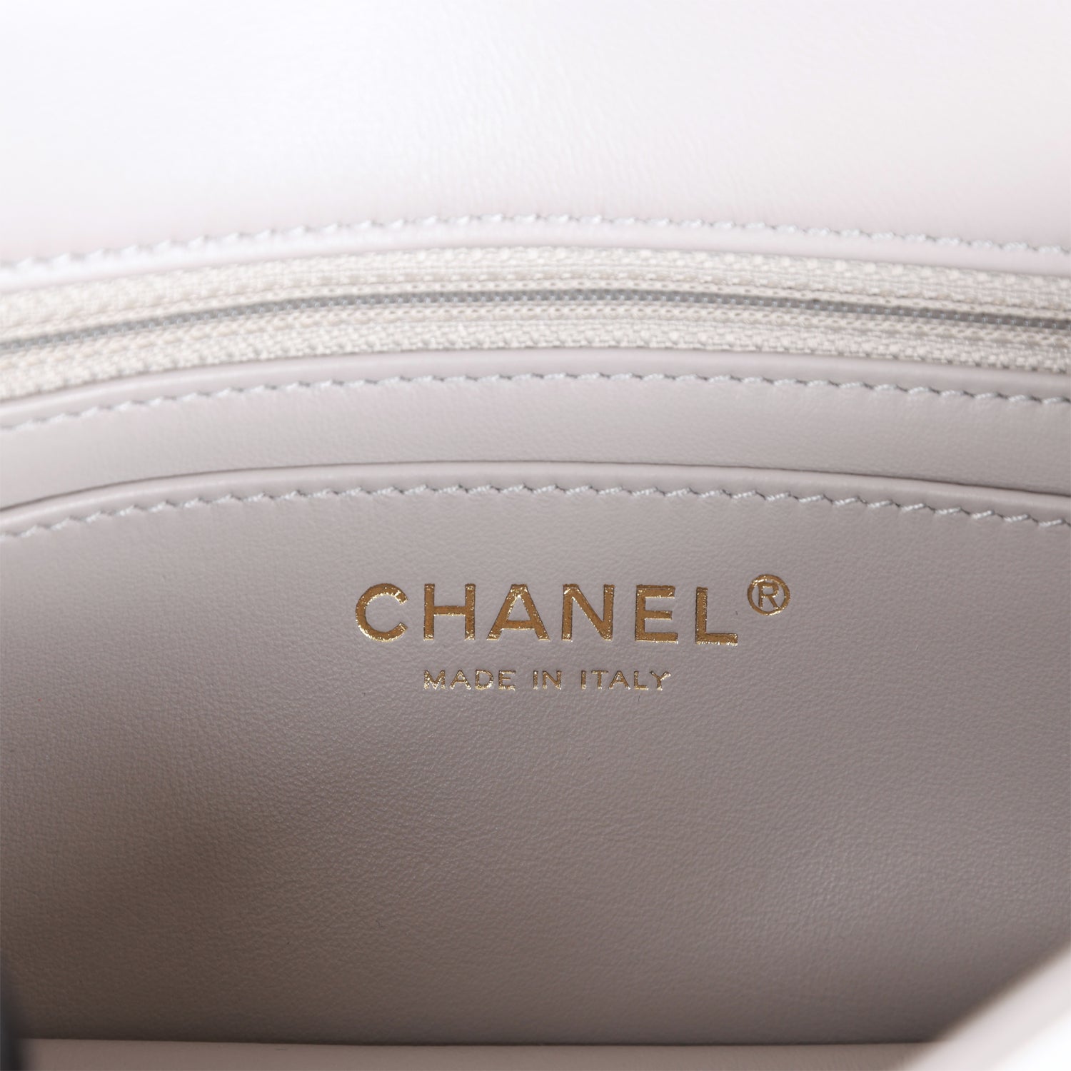 Mini Flap Bag Light Grey  Hardware