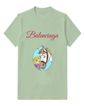 Sage Green Princess and Horse Circle Graphic T-Shirt - front product view