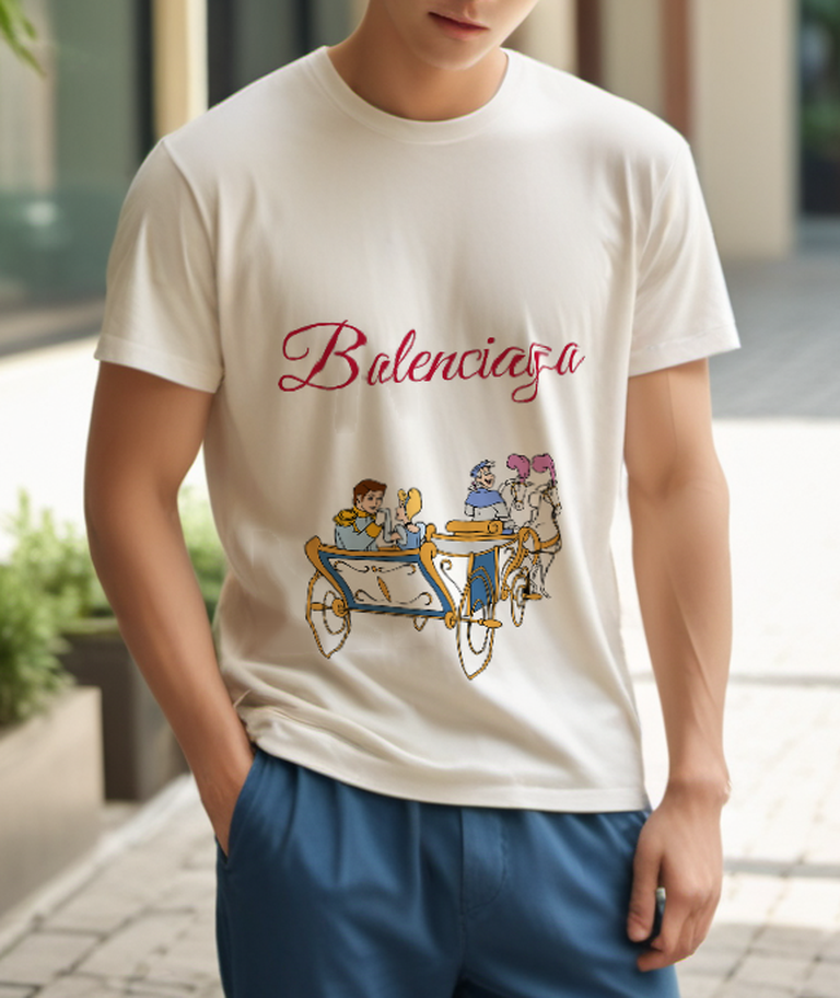 Ivory Golden Royal Carriage Graphic T-Shirt - styled view 5