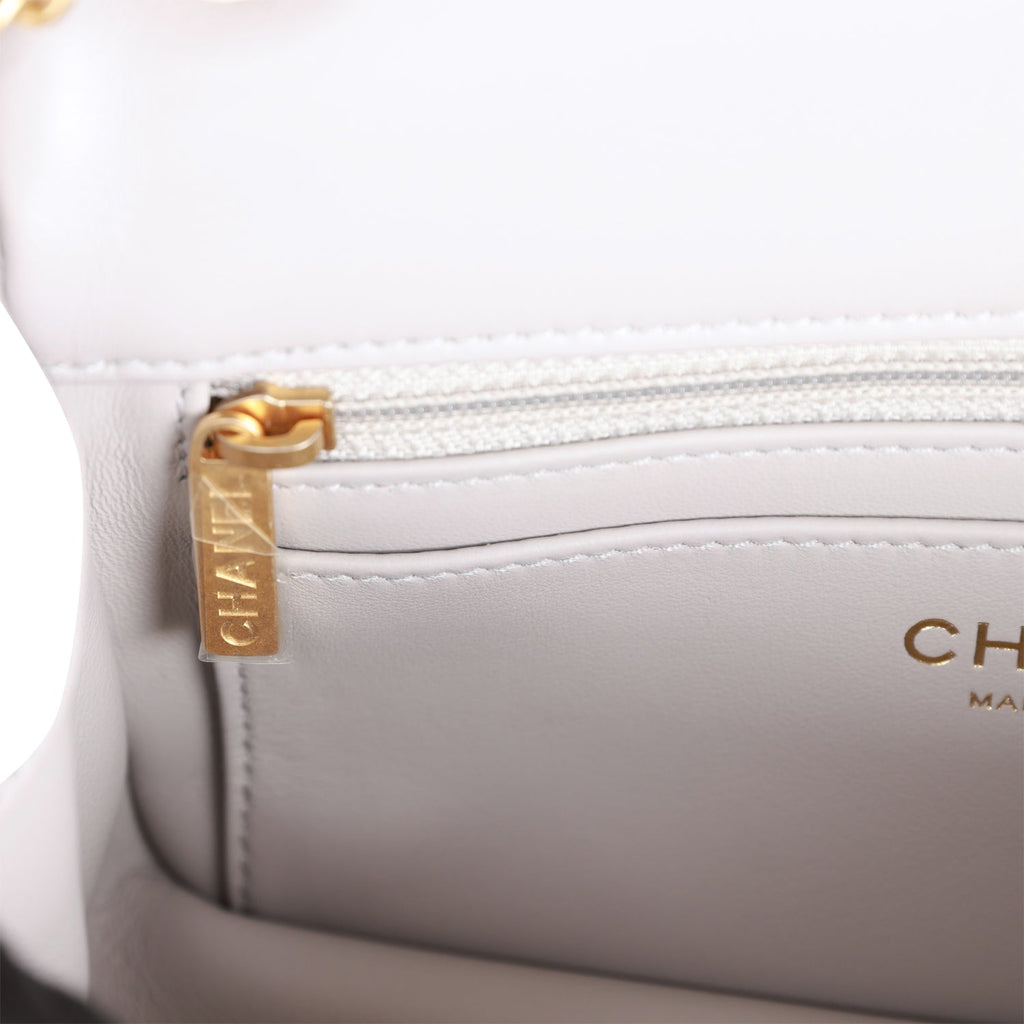 Mini Flap Bag Light Grey  Hardware