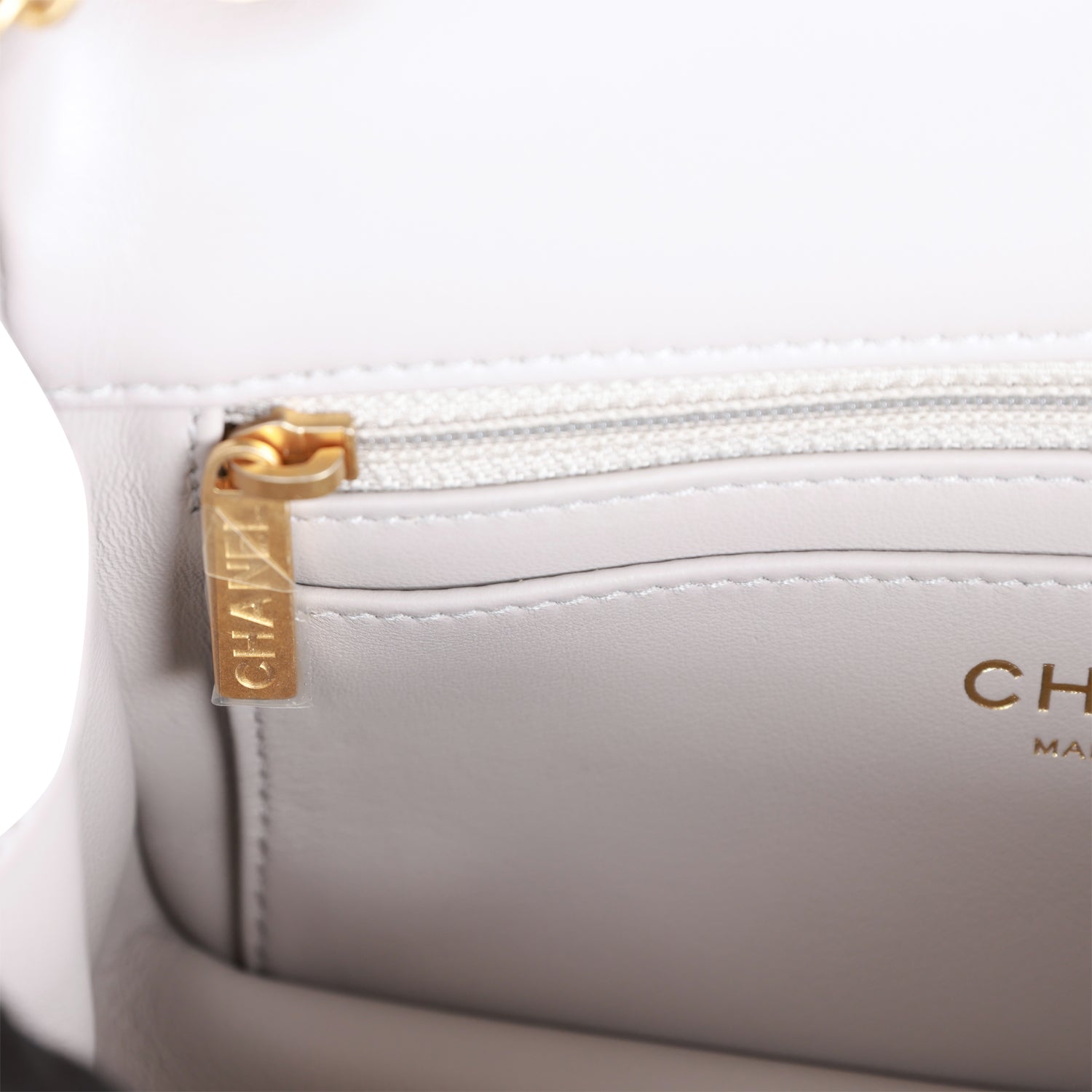 Mini Flap Bag Light Grey  Hardware