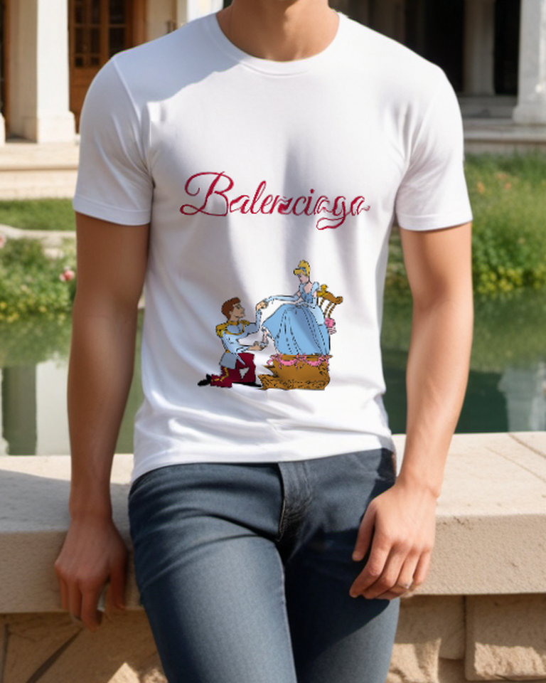 White Royal Slipper Fitting Graphic T-Shirt - styled view 1