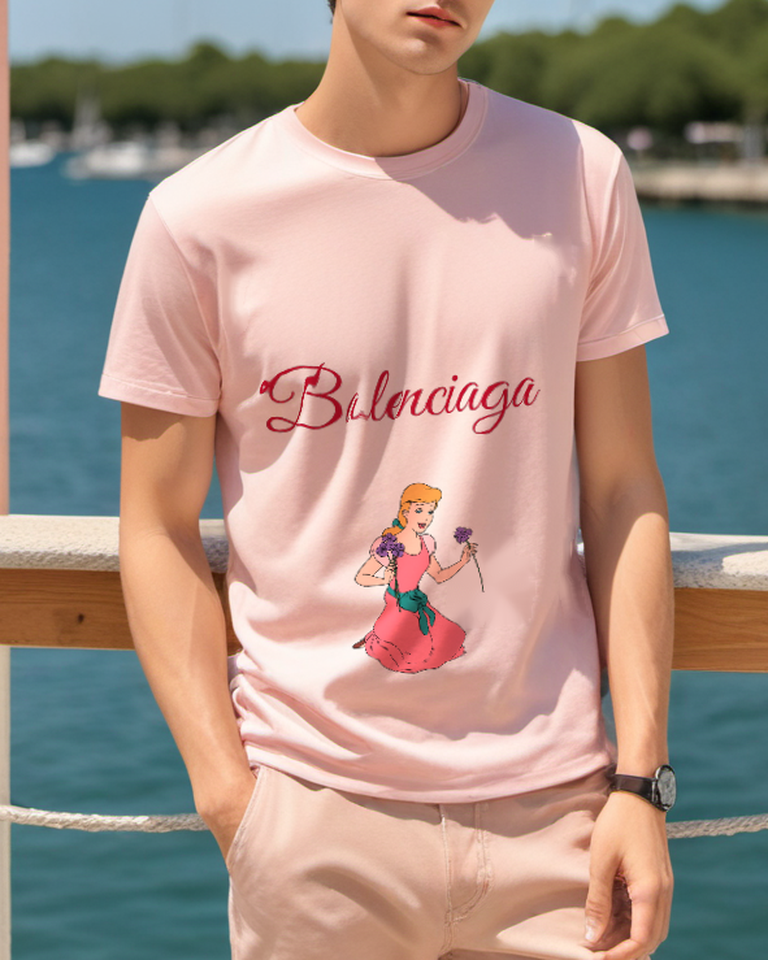 Blush Pink Pink Dress Sewing Girl Graphic T-Shirt - styled view 4