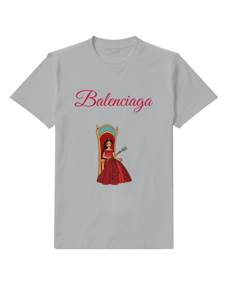 Light Gray Red Gown Throne Portrait Graphic T-Shirt - front product view